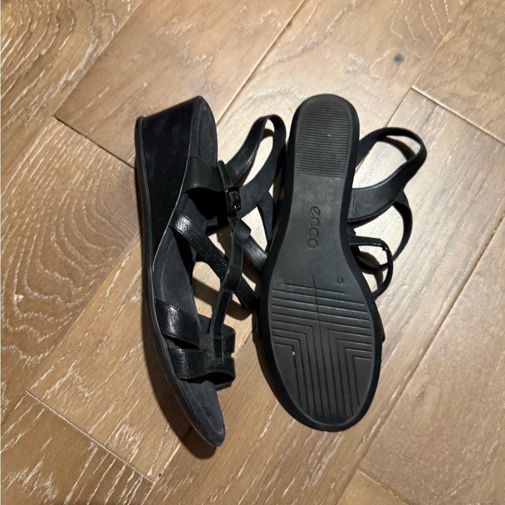 Ecco leather sandals size 41 (10) in black - Picture 2 of 2